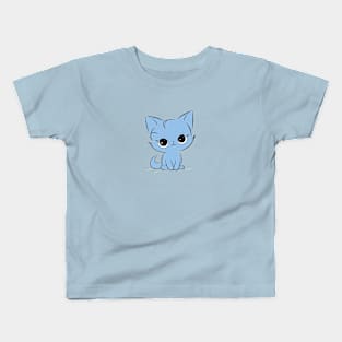 Сute  blue kitten Kids T-Shirt